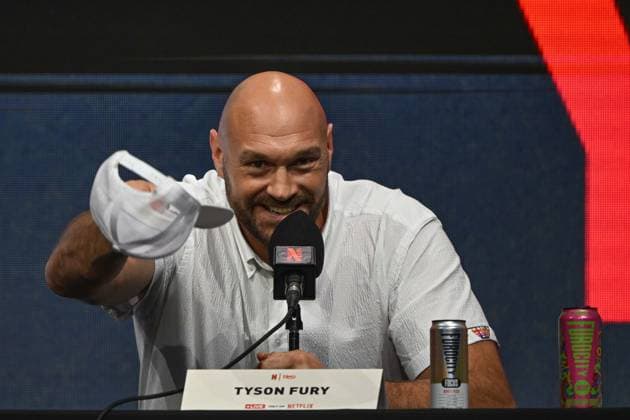 Tyson Fury and Anthony Joshua hold press conference, PK, Pressekonferenz in London before December clash LONDON, UK - SEPTEMBER 30: British heavyweight boxers Tyson Fury and Anthony Joshua (not seen) meet at a press conference ahead of their bout at Principality Stadium in Cardiff on December 11, 2026 held at British Airways ARC, Olympia in London, United Kingdom, September 30, 2026. Rasid Necati Aslim Anadolu London United Kingdom. Editorial use only. Please get in touch for any other usage.  Copyright: x2026xAnadoluxRasidxNecatixAslimx