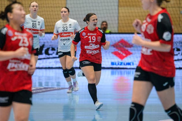 Sabrina Troester, Thueringer HC, 19, celebrating; GER, Thueringer HC vs. HSG Blomberg Lippe, Handball, DHB Cup, 2026–2027 season, 2nd round, Wednesday, 7:00 p.m., September 30, 2026 GER, Thuringer HC vs. HSG Blomberg Lippe, Handball, DHB Cup, 2026–2027 season, Round 2, Wednesday, 7:00 p.m., September 30, 2026, Bad Langensalza Copyright: xMartinxHerbstx