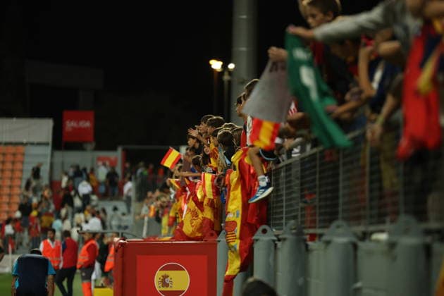 ESP U-20 Spain vs. Mexico: Spanish fans during an international U-20 friendly match between Spain and Mexico played at Cerro del Espino Stadium in Majadahonda, Madrid, on September 30, 2026, in Spain Copyright: xx