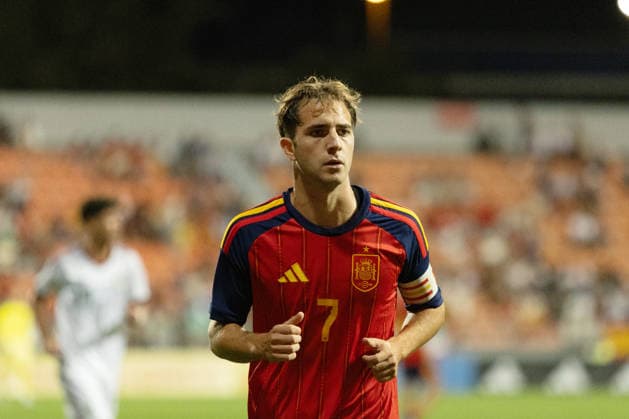 ESP U-20 Spain vs. Mexico: Dani Yanez of Spain during an international U-20 friendly match between Spain and Mexico played at Cerro del Espino Stadium in Majadahonda, Madrid, on September 30, 2026, in Spain Copyright: xx