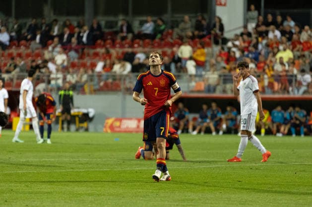 ESP U-20 Spain vs. Mexico: Dani Yanez of Spain during an international U-20 friendly match between Spain and Mexico played at Cerro del Espino Stadium in Majadahonda, Madrid, on September 30, 2026, in Spain Copyright: xx