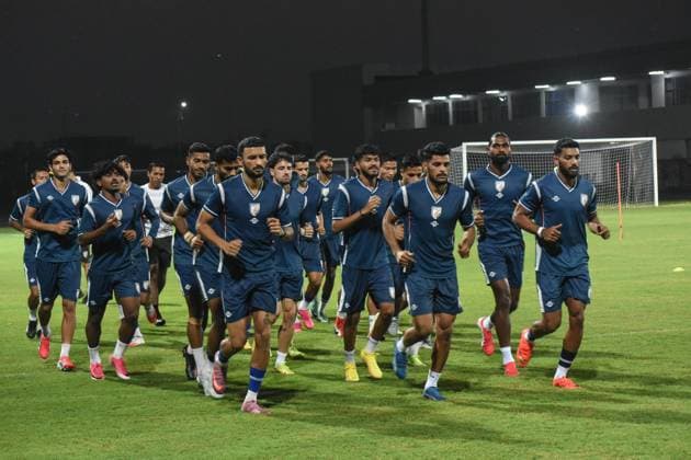 Indian Football Team Practice. Indian football team practices ahead of their International Friendly, Länderspiel, Nationalmannschaft against Brazil in Kolkata, India, on September 30, 2026. Kolkata India  Copyright: xDebarchanxChatterjeex originalFilename:chatterjee-notitle260930_npEmc.jpg