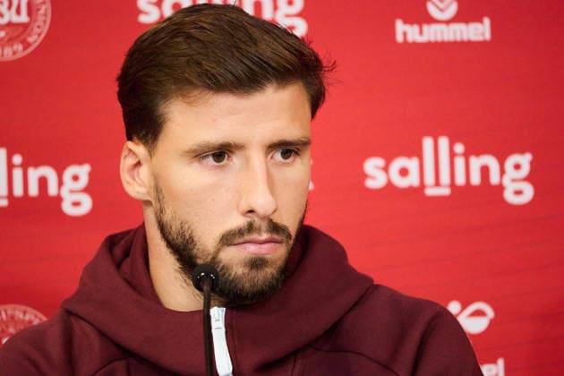 Portugal Training And press conference, PK, Pressekonferenz Portugal national soccer team player Ruben Dias attends a press conference ahead of the UEFA Nations League 2026 27 Group A4 MD3 match against Denmark at Parken Stadium in Copenhagen, Denmark, on September 30, 2026. Copenhagen Denmark  Copyright: xKristianxTuxenxLadegaardxBergx originalFilename:berg-portugal260930_npPa2.jpg