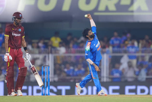 India v West Indies - ODI Series 2026 Ravindra Jadeja of India delivers a ball during the second one day international (ODI) cricket match between India and West Indies at Barsapara Cricket Stadium in Guwahati, India, on September 30, 2026. Guwahati Assam India  Copyright: xShubhajitxRoyxKarmakarx originalFilename:roykarmakar-2ndodicr260930_npdpN.jpg