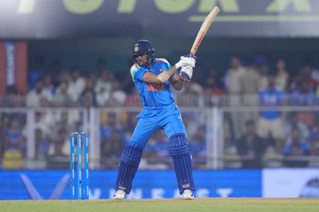 India v West Indies - ODI Series 2026 Shubman Gill, captain of India, hits a four during the second one day international (ODI) cricket match between India and West Indies at Barsapara Cricket Stadium in Guwahati, India, on September 30, 2026. Guwahati Assam India  Copyright: xShubhajitxRoyxKarmakarx originalFilename:roykarmakar-2ndodicr260930_npIjH.jpg