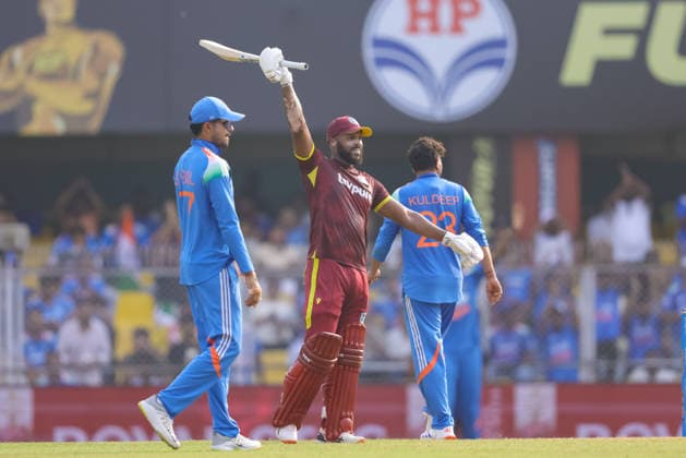 India v West Indies - ODI Series 2026 John Campbell of the West Indies celebrates after scoring a century during the second one day international (ODI) cricket match between India and the West Indies at Barsapara Cricket Stadium in Guwahati, India, on September 30, 2026. Guwahati Assam India  Copyright: xShubhajitxRoyxKarmakarx originalFilename:roykarmakar-2ndodicr260930_nptBo.jpg