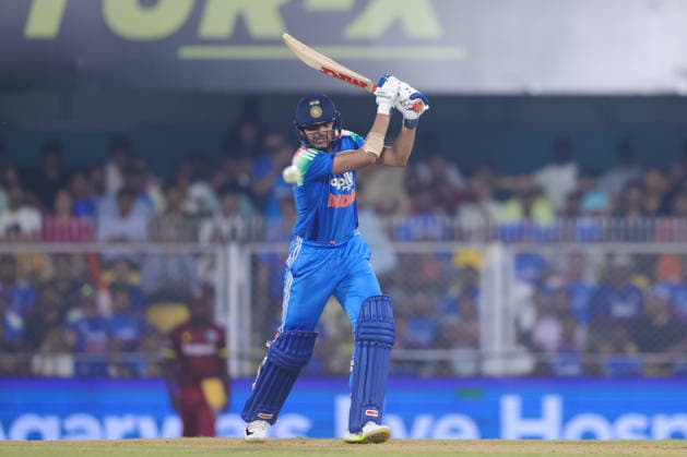 India v West Indies - ODI Series 2026 Shubman Gill, captain of India, hits a four during the second one day international (ODI) cricket match between India and West Indies at Barsapara Cricket Stadium in Guwahati, India, on September 30, 2026. Guwahati Assam India  Copyright: xShubhajitxRoyxKarmakarx originalFilename:roykarmakar-2ndodicr260930_npWzL.jpg
