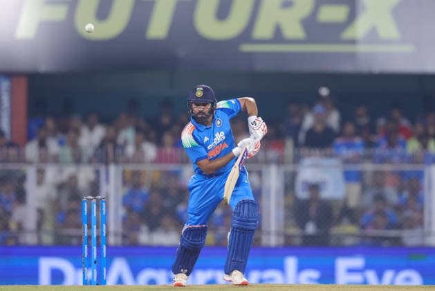 India v West Indies - ODI Series 2026 Rohit Sharma of India hits a four during the second one day international (ODI) cricket match between India and West Indies at Barsapara Cricket Stadium in Guwahati, India, on September 30, 2026. Guwahati Assam India  Copyright: xShubhajitxRoyxKarmakarx originalFilename:roykarmakar-2ndodicr260930_npztu.jpg