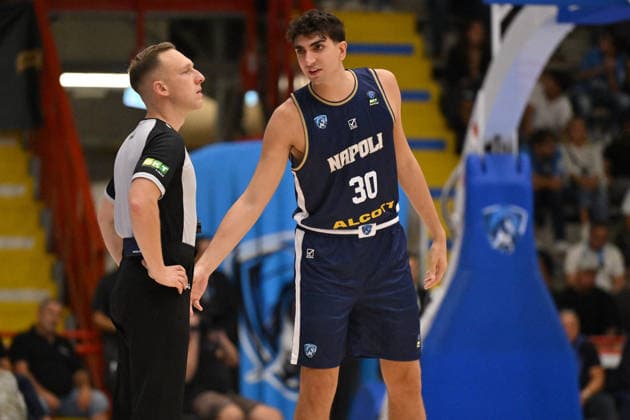 BASKETBALL - EuroCup - Napoli Basketball vs. Cosea JL Bourg-en-Bresse Photo by IPA ABACAPRESS.COM89158233 - Guglielmo Caruso of Napoli Basketball during the game against Cosea JL Bourg-en-Bresse in the Napoli Basketball vs. Cosea JL Bourg-en-Bresse EuroCup basketball game in Naples, Italy, on September 30, 2026 Naples Italy  Copyright: xIPAxSport ABACAx