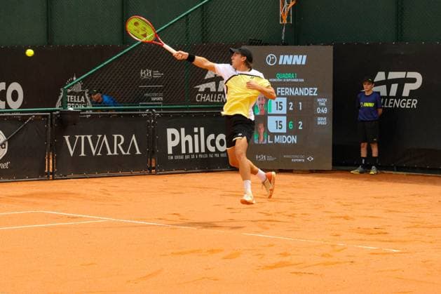 RECORD DATE NOT STATED fernandez (bra) contra midon (arg) pelo ATP, Tennis Herren challenger curitiba Curitiba (PR) 09 30 2026 - ATP Challenger Curitiba Fernandez Midon - Tennis player Lautaro Midon (ARG) against Bruno Fernandez (BRA) for the ATP Challenger Curitiba tournament, at the Graciosa Country Club on the afternoon of Wednesday, September 30, 2026.(Foto: Edson De Souza Thenews2 imago images) SPO  Copyright: xEdsonxDexSouzax