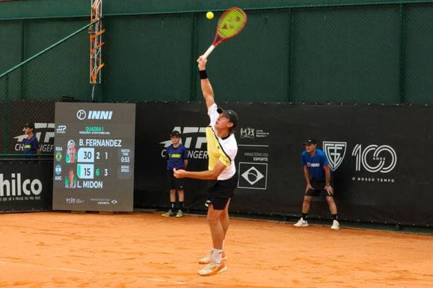 RECORD DATE NOT STATED fernandez (bra) contra midon (arg) pelo ATP, Tennis Herren challenger curitiba Curitiba (PR) 09 30 2026 - ATP Challenger Curitiba Fernandez Midon - Tennis player Lautaro Midon (ARG) against Bruno Fernandez (BRA) for the ATP Challenger Curitiba tournament, at the Graciosa Country Club on the afternoon of Wednesday, September 30, 2026.(Foto: Edson De Souza Thenews2 imago images) SPO  Copyright: xEdsonxDexSouzax