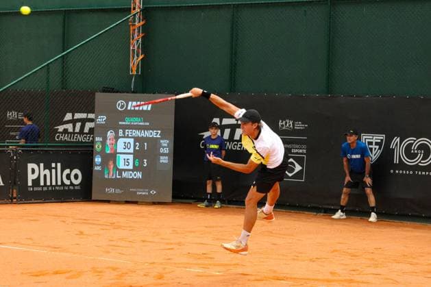 RECORD DATE NOT STATED fernandez (bra) contra midon (arg) pelo ATP, Tennis Herren challenger curitiba Curitiba (PR) 09 30 2026 - ATP Challenger Curitiba Fernandez Midon - Tennis player Lautaro Midon (ARG) against Bruno Fernandez (BRA) for the ATP Challenger Curitiba tournament, at the Graciosa Country Club on the afternoon of Wednesday, September 30, 2026.(Foto: Edson De Souza Thenews2 imago images) SPO  Copyright: xEdsonxDexSouzax