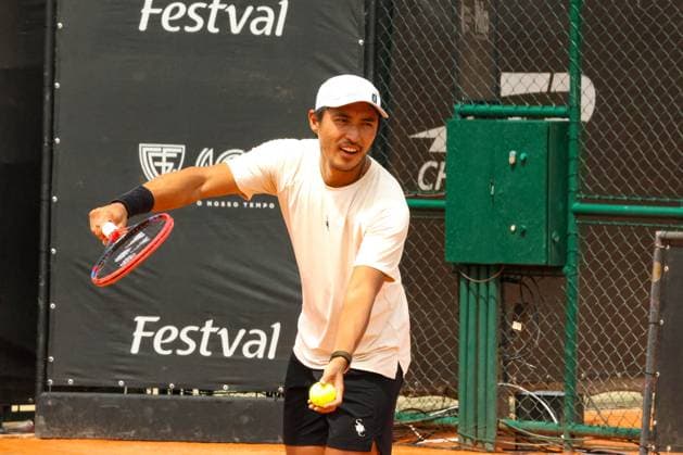 RECORD DATE NOT STATED Ribeiro (Brazil) vs. Sakamoto (Brazil) at the ATP, Tennis Herren Challenger Curitiba Curitiba (PR), 09 30 2026 - ATP Challenger Curitiba Ribeiro Sakamoto - Tennis player Pedro Sakamoto (BRA) against Eduardo Ribeiro for the ATP Challenger Curitiba tournament, at the Graciosa Country Club on the morning of Wednesday, September 30, 2026.(Foto: Edson De Souza Thenews2 imago images) SPO  Copyright: xEdsonxDexSouzax