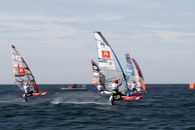 PWA Citroën World Windsurfing Tour Sylt 2026 Day 5 Slalom Foil Men Sylt Westerland, September 30, 2026 Pierre Mortefon Slalom Foil Men, France, F 14 PWA Citroën World Windsurfing Tour Sylt 2026 Day 5 Slalom Foil Men on September 30, 2026, off Brandenburger Beach, motorboat off Sylt Westerland, Germany Copyright: xBEAUTIFULxSPORTS AndreasxDickx