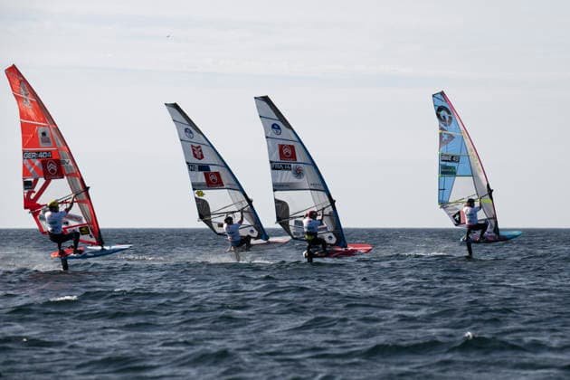 PWA Citroën World Windsurfing Tour Sylt 2026 Day 5 Slalom Foil Men Sylt Westerland, September 30, 2026 Fabian Wolf Slalom Foil Men, Germany, GER 404 Amado Vrieswijk Slalom Foil Men and Freestyle Men, Bonaire, NB 20 Pierre Mortefon Slalom Foil Men, France, F 14 Hugo Sjoberg Slalom Foil Men, Sweden, SWE 45 PWA Citroën World Windsurfing Tour Sylt 2026 Day 5 Slalom Foil Men on September 30, 2026, off Brandenburger Beach, motorboat on Sylt, Westerland, Germany Copyright: xBEAUTIFULxSPORTS AndreasxDickx