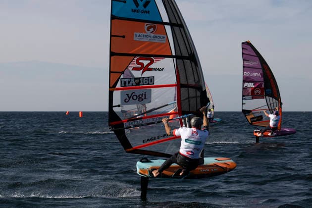 PWA Citroën World Windsurfing Tour Sylt 2026 Day 5 Slalom Foil Men Sylt Westerland, September 30, 2026 Bruno Martini Slalom Foil Men, Italy, ITA 160 PWA Citroën World Windsurfing Tour Sylt 2026 Day 5 Slalom Foil Men on September 30, 2026, off Brandenburger Beach, motorboat off Sylt Westerland, Germany Copyright: xBEAUTIFULxSPORTS AndreasxDickx