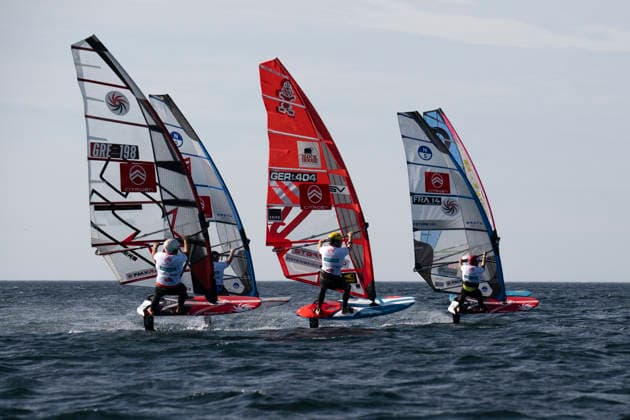 PWA Citroën World Windsurfing Tour Sylt 2026 Day 5 Slalom Foil Men Sylt Westerland, September 30, 2026 John Soukos Slalom Foil Men, Greece, GRE 198 Fabian Wolf Slalom Foil Men, Germany, GER 404 Pierre Mortefon Slalom Foil Men, France, F 14 PWA Citroën World Windsurfing Tour Sylt 2026 Day 5 Slalom Foil Men on September 30, 2026, off Brandenburger Beach, motorboat on Sylt, Westerland, Germany Copyright: xBEAUTIFULxSPORTS AndreasxDickx