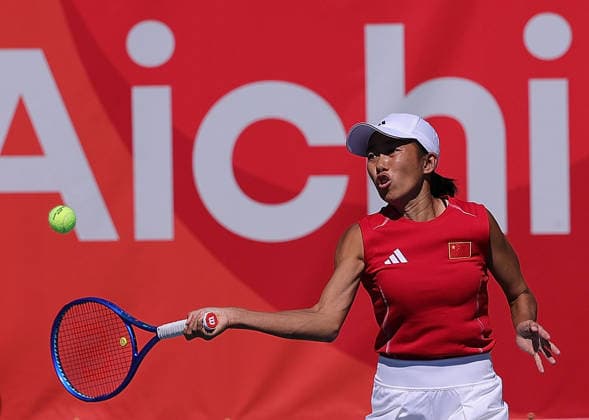 (261001) -- NAGOYA, Oct. 1, 2026 -- Zhang Shuai of China competes during the women s singles semifinals of tennis against Yuliya Putintseva of Kazakhstan at the 20th Asian Games Aichi-Nagoya 2026 in Nagoya, Japan, Oct. 1, 2026. ) (SP)JAPAN-NAGOYA-ASIAN GAMES-TENNIS-WOMEN S SINGLES LixBo 