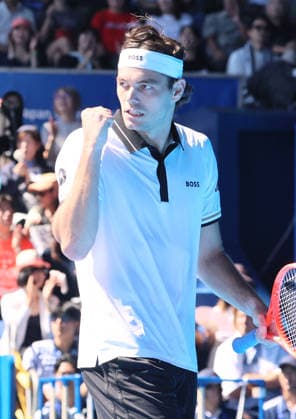 October 1, 2026, Tokyo, Japan - Taylor Fritz of the United States clinches his fist as he won the key point against Jaumu Munar of Spain during the first round match of the Japan Open tennis championship at the Ariake Colosseum in Tokyo on Thursday, October 1, 2026. (photo by Yoshio Tsunoda AFLO) Noxthirdxpartyxsales  0868287404st YoshioxTsunodax
