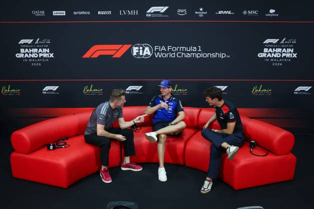F1 - BAHRAIN GRAND PRIX IN MALAYSIA 2026 press conference, PK, Pressekonferenz HULKENBERG Nico (ger), Audi F1 Team R26, VERSTAPPEN Max (nld), Red Bull Racing Ford RB22, BEARMAN Ollie Oliver (gbr), TGR Haas F1 Team VF-26, portrait during the 2026 Formula 1 Bahrain Grand Prix in Malaysia, 16th round of the 2026 Formula One World Championship, WM, Weltmeisterschaft from October 2 to 4, 2026 on the Sepang International Circuit, in Sepang, Malaysia - SepangMalaysia Copyright: xANTONINxVINCENTx