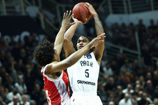 PAOK v Manresa - EuroCup PAOK player Breein Tyree in action during the PAOK vs. Manresa match, the opening game of EuroCup Group D, at the PAOK indoor arena in Thessaloniki, on September 30, 2026. Thessaloniki Greece  Copyright: xAchilleasxChirasx originalFilename:chiras-notitle260930_np8Yh.jpg
