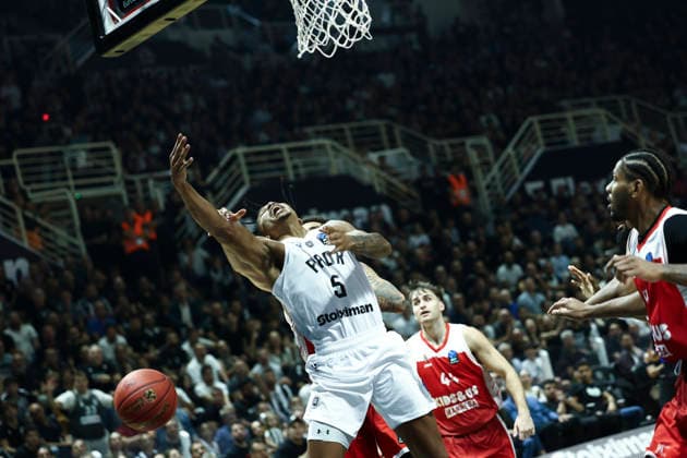 PAOK v Manresa - EuroCup PAOK player Breein Tyree in action during the PAOK vs. Manresa match, the opening game of EuroCup Group D, at the PAOK indoor arena in Thessaloniki, on September 30, 2026. Thessaloniki Greece  Copyright: xAchilleasxChirasx originalFilename:chiras-notitle260930_npPCY.jpg