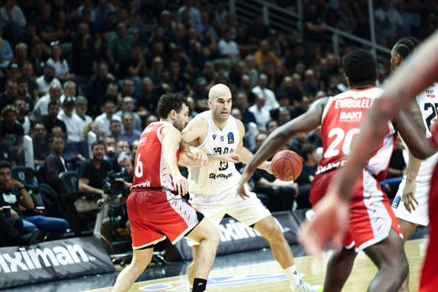 PAOK v Manresa - EuroCup PAOK player Nick Calathes in action during the PAOK vs. Manresa match, the opening game of EuroCup Group D, at the PAOK indoor arena in Thessaloniki, on September 30, 2026. Thessaloniki Greece  Copyright: xAchilleasxChirasx originalFilename:chiras-notitle260930_npsOn.jpg