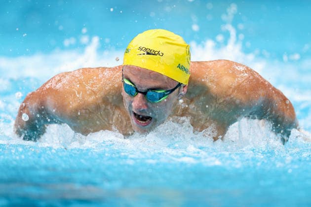 October 1, 2026, Sydney, Nsw, Australia: BEN ARMBRUSTER competes in the MenÃ¢â‚¬â ¢s 100m butterfly heats during the 2026 Australian Short Course Championships. Swimming 2026: Australian Short Course Championships  - ZUMAt173 20261001_zsp_t173_022 Copyright: xStephanexThomasx
