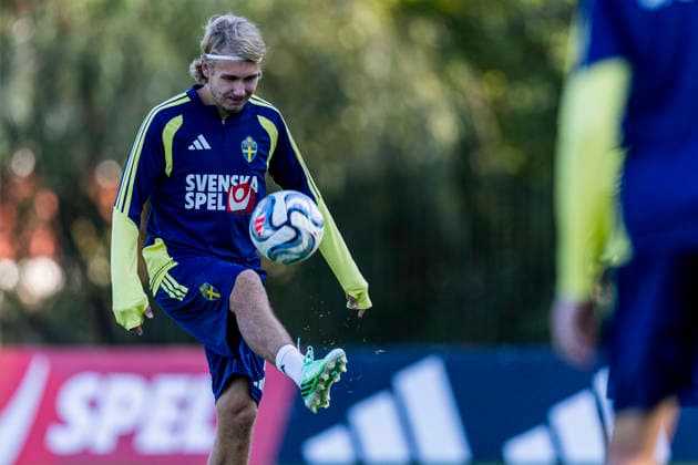 261001 Sebastian Nanasi of the Swedish men’s national soccer team at a training session with the national team on October 1, 2026 in Stockholm. Photo by Caisa Rasmussen, BILDBYRAN COP 353 CR0075: soccer, football, national team match, training, Sweden, Sweden A, bbeng  Copyright: CAISAxRASMUSSEN BB261001CR005