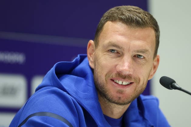 Bosnia press: UEFA Nations League Edin Dzeko of Bosnia and Herzegovina speaks on a press conference, PK, Pressekonferenz on October 01, 2026 in Sarajevo, Bosnia and Herzegovina. Edin Dzeko will end his international career with 152 appearances for Bosnia and Herzegovina after tomorrow s match against Sweden.  ArminxDurgut PIXSELL