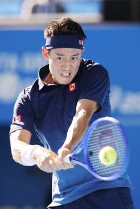 Tennis: Nishikori s final match Japan s former world No. 4 Kei Nishikori competes en route to losing to Frances Tiafoe of the United States in the first round of the final tournament of his tennis career at the Japan Open at Ariake Tennis Park in Tokyo on Oct. 1, 2026. The 36-year-old Nishikori, the first Asian male player to reach a Grand Slam singles final at the 2014 U.S. Open, announced in April 2026 that he would retire at the end of the current season.  A14AA0005629621P