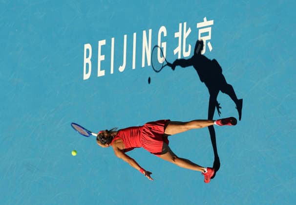 (261001) -- BEIJING, Oct. 1, 2026 -- Zheng Qinwen competes during the women s singles first round match between Zheng Qinwen of China and Shi Han of China at 2026 China Open tennis tournament in Beijing, China, Oct. 1, 2026. ) (SP)CHINA-BEIJING-TENNIS-CHINA OPEN-WOMEN S SINGLES(CN) BaixXuefei 