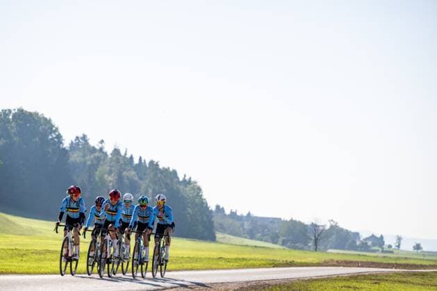 Belgian riders are pictured in action during a training before the cycling European Championships, in Ljubljana, Slovenia, Thursday 1 October 2026. The UEC road championships are taking place from 03 to 07 October. DAVIDxPINTENS  x188430628x