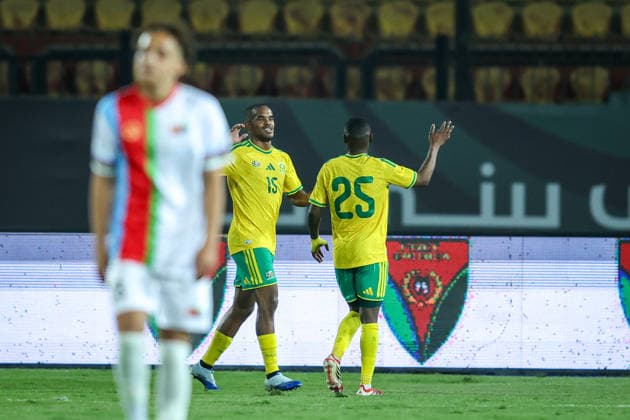 Eritrea v South Africa - CAF Africa Cup Of Nations Qualifiers South Africa s 15 Iqraam Rayners celebrates after scoring the fourth goal during the CAF Africa Cup of Nations qualifiers match between Eritrea and South Africa at Al Salam Stadium on September 30, 2026. Cairo Egypt  Copyright: xAymanxArefx originalFilename:aref-notitle260930_npv3q.jpg