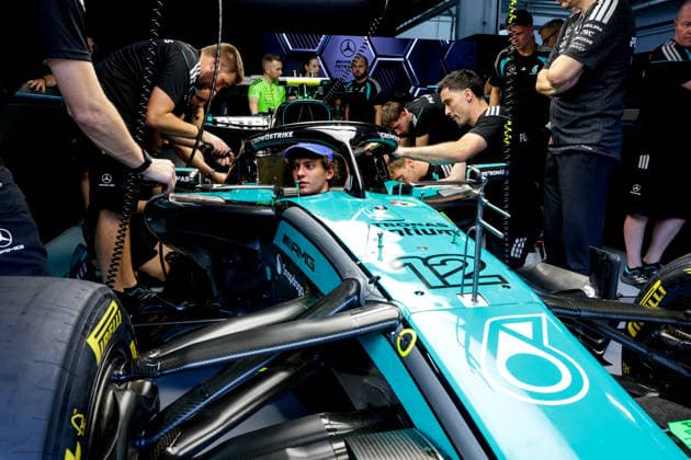 KIMI ANTONELLI Andrea (Italy), Mercedes AMG F1 Team W16, portrait from the 2026 Bahrain Grand Prix, 2026 Bahrain Grand Prix, 2026 Bahrain Grand Prix, 2026 Bahrain Grand Prix during the 2026 Formula 1 Bahrain Grand Prix in Malaysia, the 16th round of the 2026 Formula One World Championship, held October 2–4, 2026, at the Sepang International Circuit in Sepang, Malaysia. Photo by Jiri Krenek, Active Pictures Malaysia