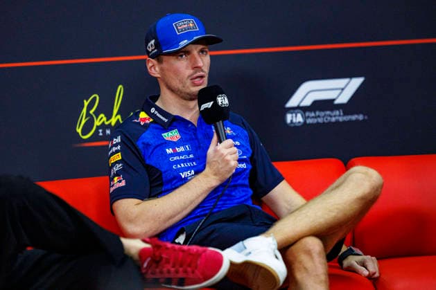 1st October 2026; Sepang IC, Kuala Lumpur, Malaysia; Formula 1, Bahrain Grand Prix, Arrival Day; Max Verstappen (3) of Netherlands and Oracle Red Bull Racing during the press conference, PK, Pressekonferenz at the Bahrain Grand Prix StephenxBlackberry