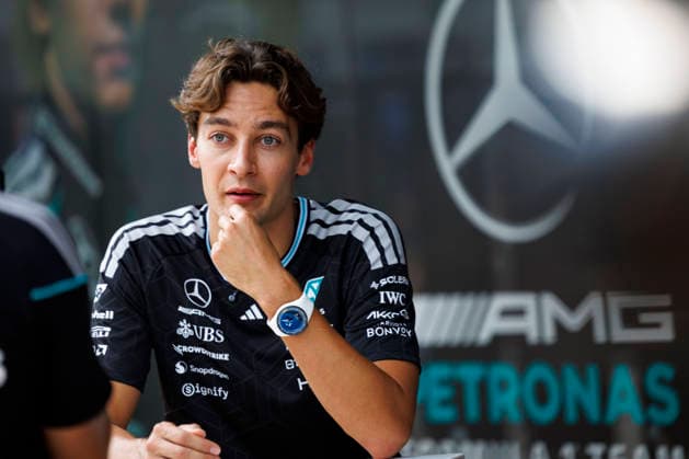 1st October 2026; Sepang IC, Kuala Lumpur, Malaysia; Formula 1, Bahrain Grand Prix, Arrival Day; George Russell (63) of Great Britain and Mercedes-AMG PETRONAS Formula One Team at the Bahrain Grand Prix StephenxBlackberry