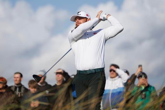 1st October 2026; Carnoustie Golf Links, Carnoustie, Angus, Scotland; DP World Tour Golf, Alfred Dunhill Links Championship, Day 1; Tyrrell Hatton of England plays a shot from the tee on the second hole DavidxYoung