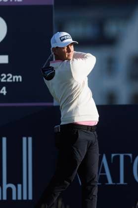1st October 2026; Carnoustie Golf Links, Carnoustie, Angus, Scotland; DP World Tour Golf, Alfred Dunhill Links Championship, Day 1; Joe Dean of England plays a shot from the tee on the second hole DavidxYoung