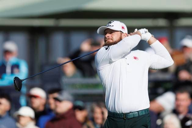 1st October 2026; Carnoustie Golf Links, Carnoustie, Angus, Scotland; DP World Tour Golf, Alfred Dunhill Links Championship, Day 1; Tyrrell Hatton of England plays a shot from the tee on the first hole DavidxYoung