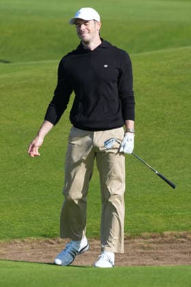 RECORD DATE NOT STATED 1st October 2026; Old Course at St Andrews, Mount Melville, Scotland; DP World Tour Golf, Alfred Dunhill Links Championship, Day 1; Gareth Bale reacts to a poor chip near the green on the 15th hole AlecxBrown