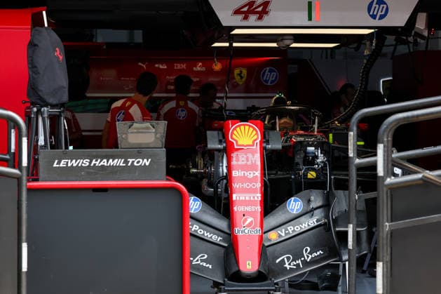 KUALA LUMPUR, MALAYSIA - OCTOBER 01: Front wings of Scuderia Ferrari HP SF-26 in the Paddock during previews ahead of the FIA Formula 1 Grand Prix of Bahrain in Malaysia at the Sepang Circuit on October 01, 2026 in Kuala Lumpur, Malaysia. (Photo by Qian Jun SPP-Paddocker) Copyright: xQianxJun SPP-Paddockerx Sportspressphoto_SPR243336
