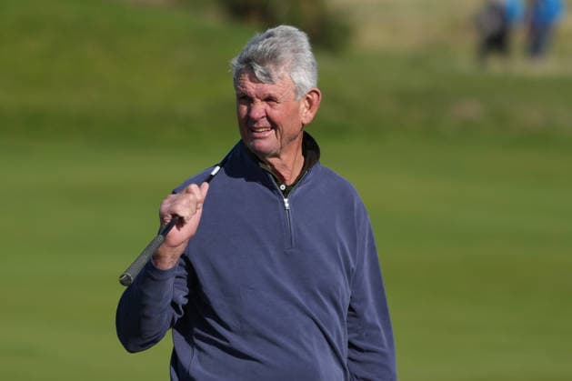 RECORD DATE NOT STATED 1st October 2026; Old Course at St Andrews, Mount Melville, Scotland; DP World Tour Golf, Alfred Dunhill Links Championship, Day 1; Morne Du Plessis watches reacts to his approach shot on the 15th hole AlecxBrown