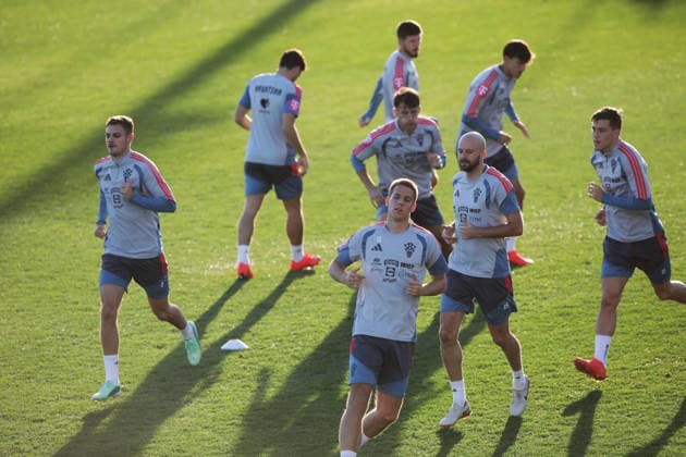 Croatian national football team training Josip Stanisic; Mario Pasalic; Josip Misic during training session of the Croatian national football team on the auxiliary pitch at the Rujevica Stadium. October 1, 2026, Rijeka, Croatia.  GoranxKovacic PIXSELL