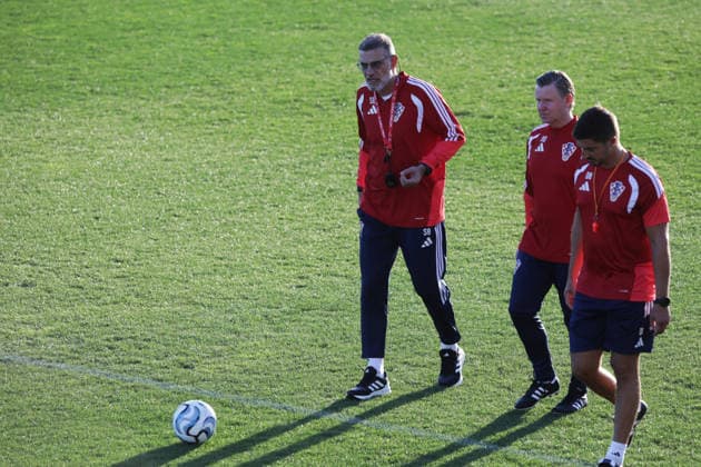 Croatian national football team training Slaven Bilic during training session of the Croatian national football team on the auxiliary pitch at the Rujevica Stadium. October 1, 2026, Rijeka, Croatia.  GoranxKovacic PIXSELL