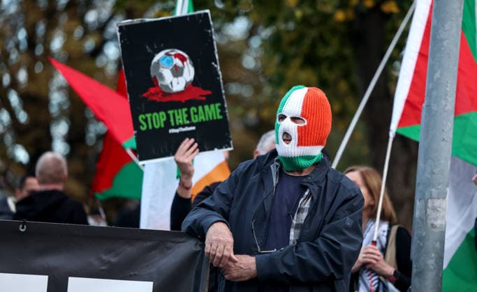 UEFA Nations League Group Stage, Aviva Stadium, Dublin 1 10 2026 Republic of Ireland vs Austria A view of the Stop The Game protest near the stadium A view of the Stop The Game protest near the stadium 1 10 2026  Copyright: xx NE1L4045