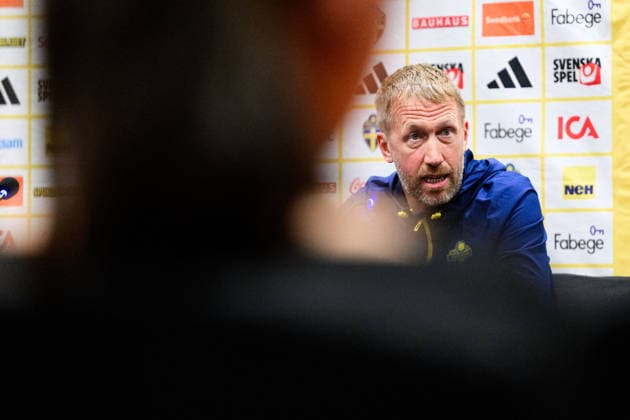 261001 Head coach Graham Potter of the Swedish men s national soccer team at a press conference on October 1, 2026 in Sarajevo. Photo by Ludvig Thunman, BILDBYRAN. Code: LT LT0822. soccer football fotball. UEFA Nations League. press conference. Sweden. Sweden A. BBENG. soccer football fotball. UEFA Nations League. press conference. press conference Sweden Sweden Sweden A BBENG  Copyright: LUDVIGxTHUNMAN BB261001LT002