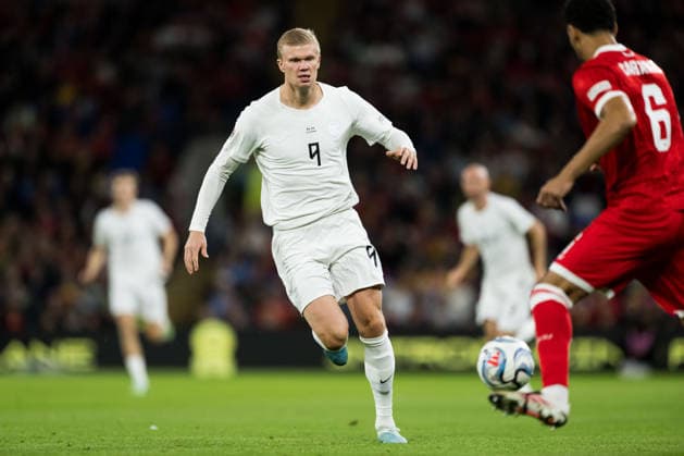 261001 Erling Braut Haaland of Norway during the Nations League soccer match between Wales and Norway on October 1, 2026 in Cardiff. Photo by Vegard Grott, BILDBYRAN. Code: VG VG1015 bbeng soccer football fotball Nations League international match Norway Walesbbeng soccer football fotball Nations League international match Norway Wales  Copyright: VEGARDxGRoTT BB261001VG016