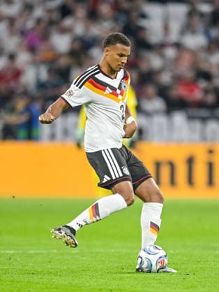 Malick Thiaw of Germany controls the ball during the UEFA Nations League 2026–27 group stage match between Germany and Serbia at Allianz Arena on October 1, 2026, in Munich, Germany. Photo by Harry Langer, DeFodi Images