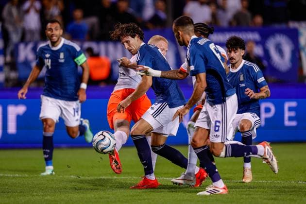 THESSALONIKI , 01-10-2026 , Toumba Stadium , season 2026 2027 , UEFA Nations League football , match between Greece and The Netherlands. picture shows Greece player Panagiotis Retsos Greece - Netherlands  x207787850x Copyright: